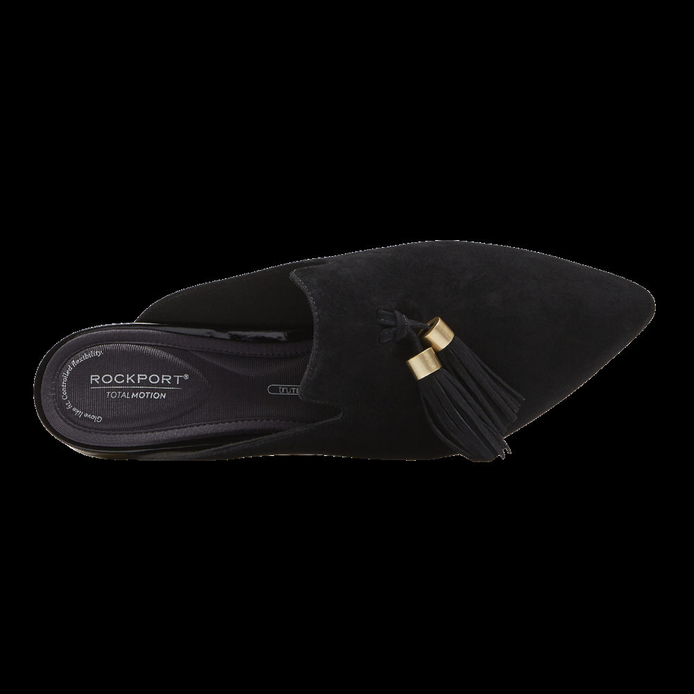 Rockport Singapore Womens Slides - Total Motion Adelyn Tassel Black - VB6740981